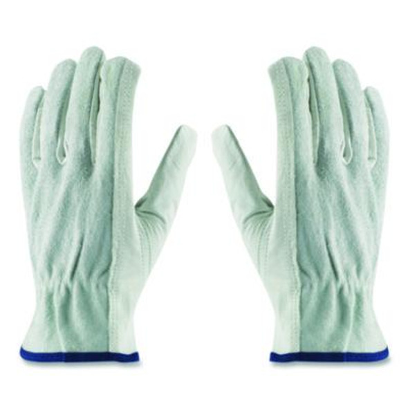 Top-Grain Leather Drivers Gloves With Shoulder-Split Cowhide Leather Back, Gunn Cut, Keystone Thumb, X-Large, Gray, Pair