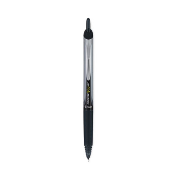 Precise V10Rt Roller Ball Pen, Retractable, Bold 1 Mm, Black Ink, Black Barrel, Dozen