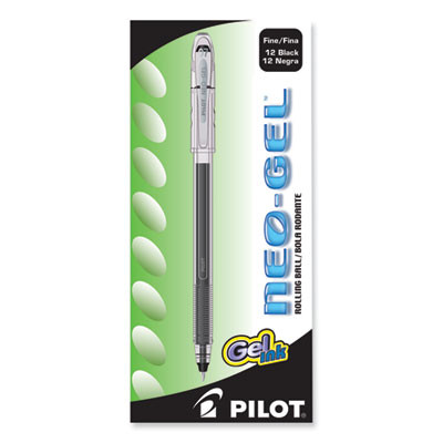 Neo-Gel Gel Pen, Stick, Fine 0.7 Mm, Black Ink, Black Barrel, Dozen