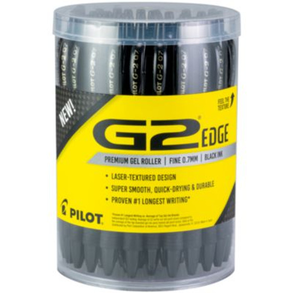 G2 Edge Premium Gel Pen, Retractable, Fine 0.7 Mm, Black Ink, Black Barrel, 36/Pack