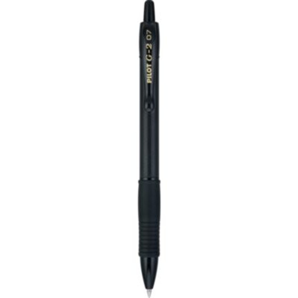 G2 Edge Premium Gel Pen, Retractable, Fine 0.7 Mm, Black Ink/Barrel, Dozen