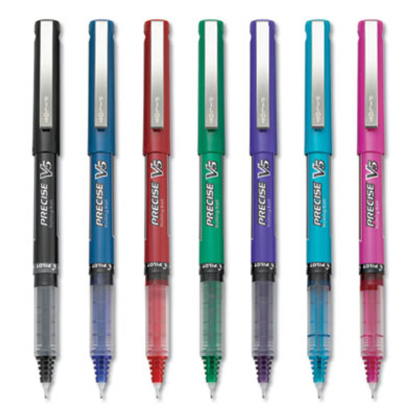 Precise V5 Rollerball Pen, Stick, Extra-Fine 0.5 Mm, Assorted Ink And Barrel Colors, 7/Pack