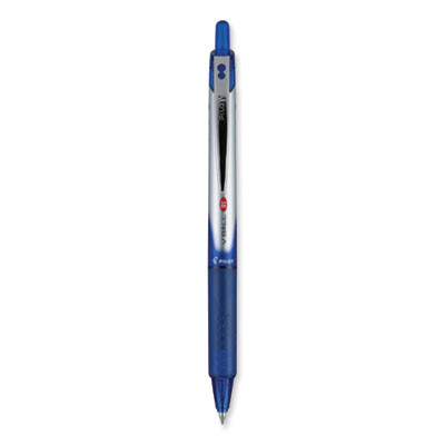 Vball Rt Liquid Ink Rollerball Pen, Retractable, Fine 0.7 Mm, Blue Ink, Blue/White Barrel