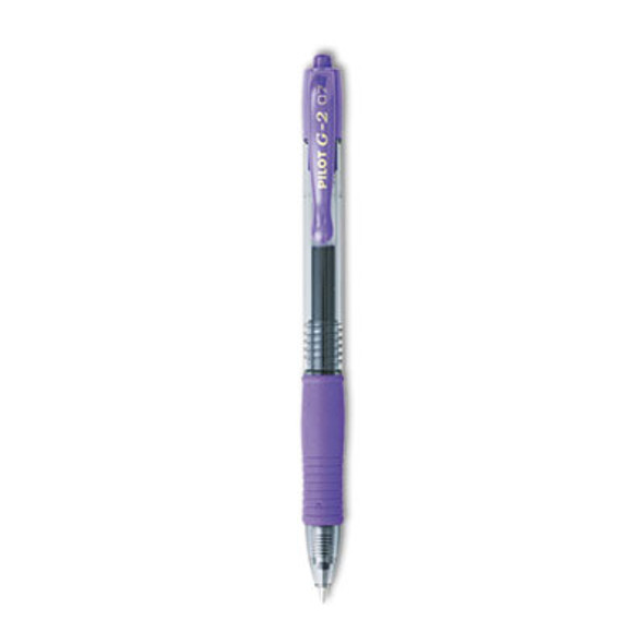 G2 Premium Gel Pen, Retractable, Fine 0.7 Mm, Purple Ink, Smoke/Purple Barrel, Dozen