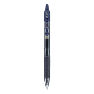 G2 Premium Gel Pen, Retractable, Fine 0.7 Mm, Navy Blue Ink, Smoke/Blue Barrel, Dozen