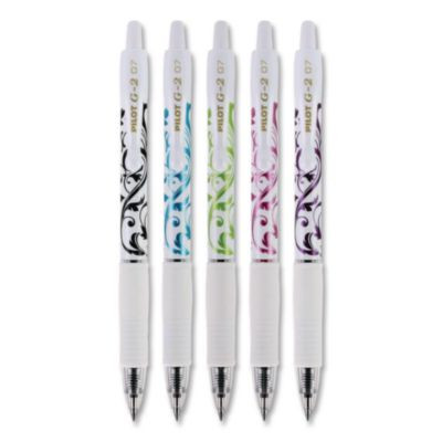 G2 Fashion Premium Gel Pens, Retractable, Fine 0.7 Mm, Assorted Ink And Barrel Colors, 5/Pack