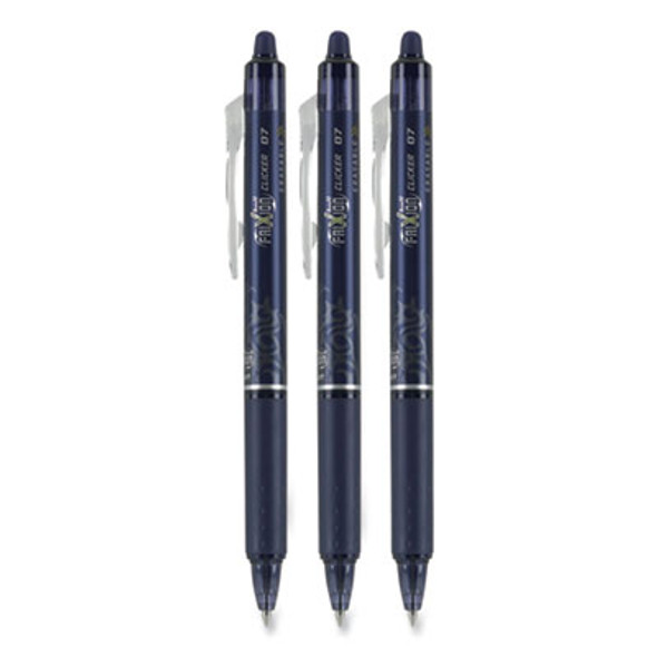 Frixion Clicker Erasable Gel Pen, Retractable, Fine 0.7 Mm, Navy Ink, Navy Barrel, 3/Pack
