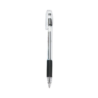 Easytouch Ballpoint Pen, Stick, Medium 1 Mm, Black Ink, Clear/Black Barrel, Dozen