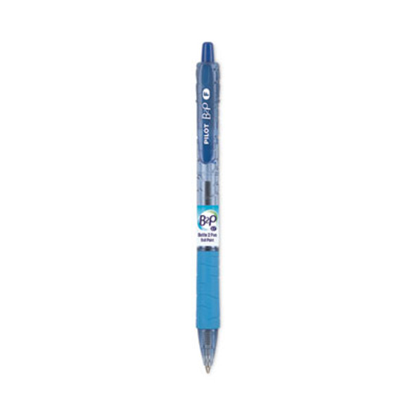 B2p Bottle-2-Pen Recycled Ballpoint Pen, Retractable, Fine 0.7 Mm, Blue Ink, Translucent Blue Barrel, Dozen