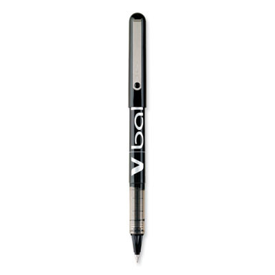 Vball Liquid Ink Rollerball Pen, Stick, Extra-Fine 0.5 Mm, Black Ink, Black/Clear Barrel, Dozen