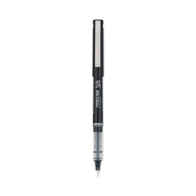 Precise V5 Rollerball Pen, Stick, Extra-Fine 0.5 Mm, Black Ink, Black/Clear Barrel, Dozen