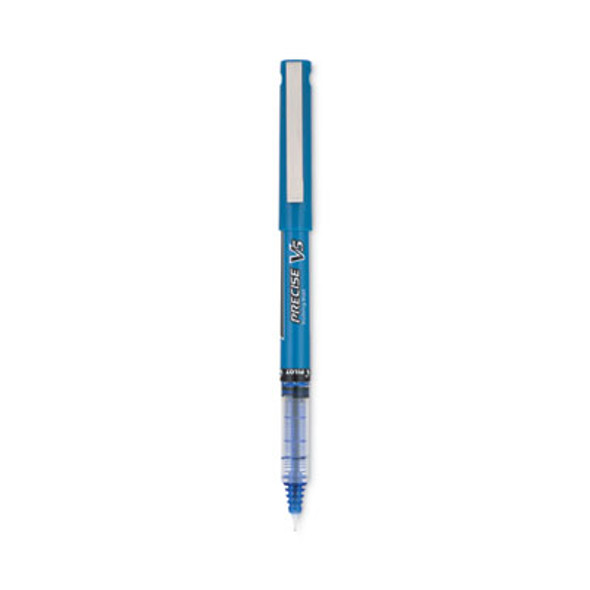 Precise V5 Rollerball Pen, Stick, Extra-Fine 0.5 Mm, Blue Ink, Blue/Clear Barrel, Dozen