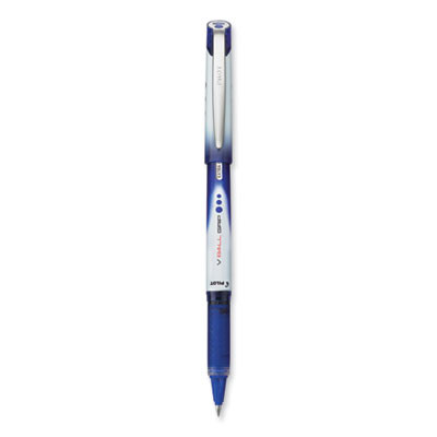 Vball Grip Liquid Ink Rollerball Pen, Stick, Extra-Fine 0.5 Mm, Blue Ink, Blue/White Barrel, Dozen