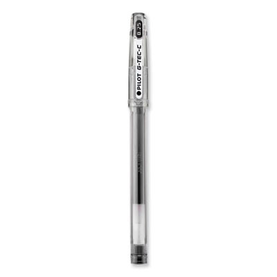 G-Tec-C Ultra Gel Pen, Stick, Ultra-Fine 0.4 Mm, Black Ink, Clear/Black Barrel, Dozen