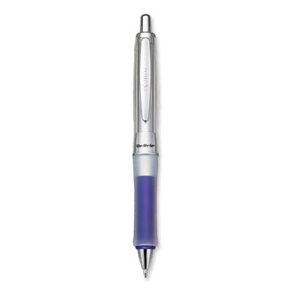 Dr. Grip Center Of Gravity Ballpoint Pen, Retractable, Medium 1 Mm, Black Ink, Silver/Navy Grip Barrel