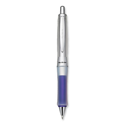 Dr. Grip Center Of Gravity Ballpoint Pen, Retractable, Medium 1 Mm, Black Ink, Silver/Navy Barrel