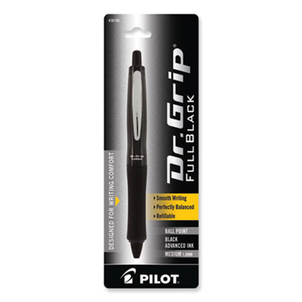 Dr. Grip Fullblack Advanced Ink Ballpoint Pen, Retractable, Medium 1 Mm, Black Ink, Black Barrel