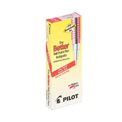 Better Ballpoint Pen, Stick, Fine 0.7 Mm, Red Ink, Translucent Red Barrel, Dozen