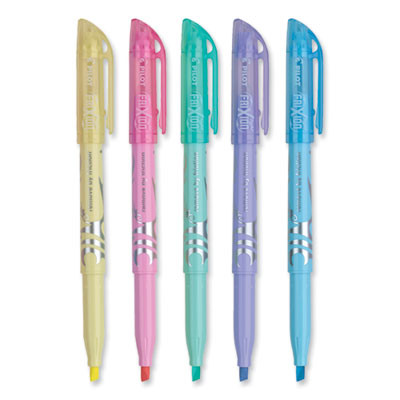 Frixion Light Pastel Collection Erasable Highlighters, Assorted Ink Colors, Chisel Tip, Assorted Barrel Colors, 5/Pack