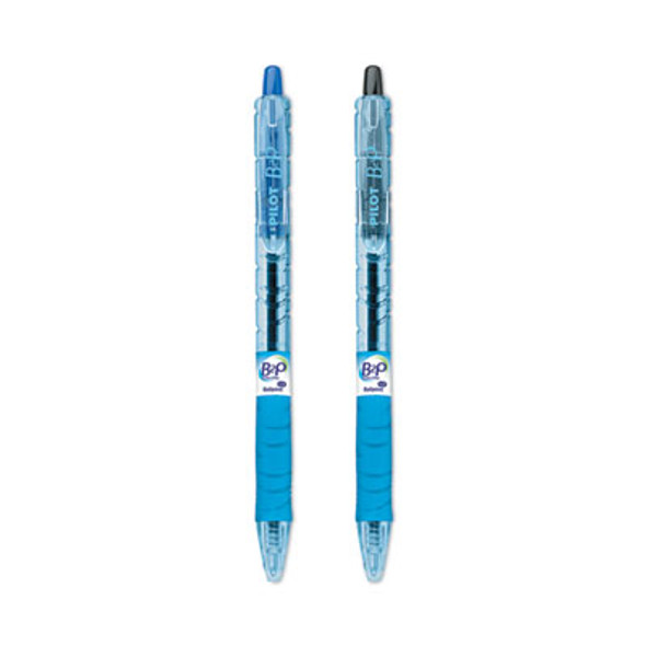 B2P Bottle-2-Pen Recycled Ballpoint Pen, Retractable, Medium 1 Mm, Assorted Ink Colors, Translucent Blue Barrel, 36/Pack