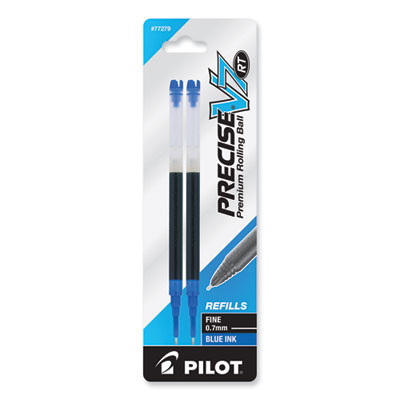Refill For Pilot Precise V7 Rt Rolling Ball, Fine Conical Tip, Blue Ink, 2/Pack