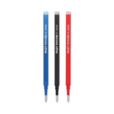 Refill For Pilot Frixion Erasable, Frixion Ball, Frixion Clicker And Frixion Lx Gel Ink Pens, Fine-Tip, Assorted Ink, 3/Pack