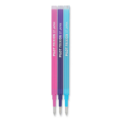 Refill For Pilot Frixion Erasable, Frixion Ball, Frixion Clicker And Frixion Lx Gel Ink Pens, Fine Tip, Assorted Ink, 3/Pack