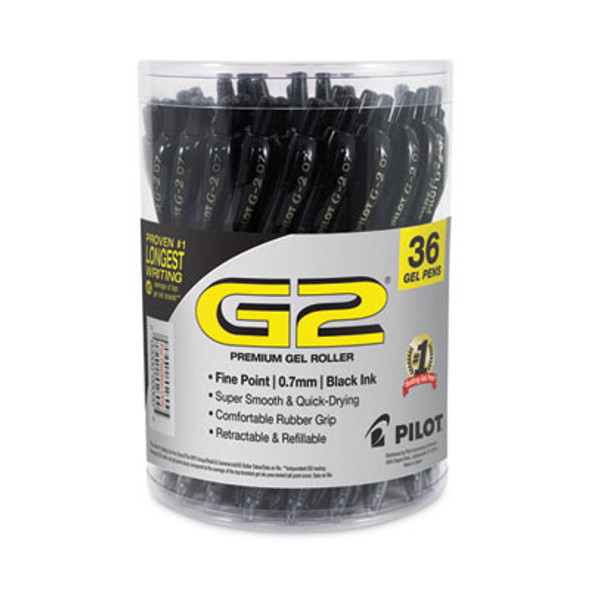 G2 Premium Gel Pen Convenience Pack, Retractable, Fine 0.7 Mm, Black Ink, Smoke/Black Barrel, 36/Pack