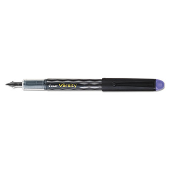 Varsity Fountain Pen, Medium 1 Mm, Purple Ink, Clear/Black/Purple Barrel