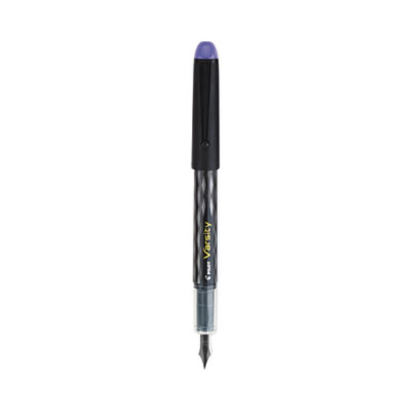 Varsity Fountain Pen, Medium 1 Mm, Purple Ink, Clear/Black/Purple Barrel