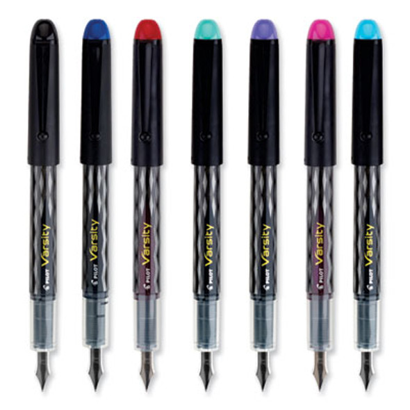 Varsity Fountain Pen, Medium 1 Mm, Assorted Ink And Barrel Colors, 7/Pack