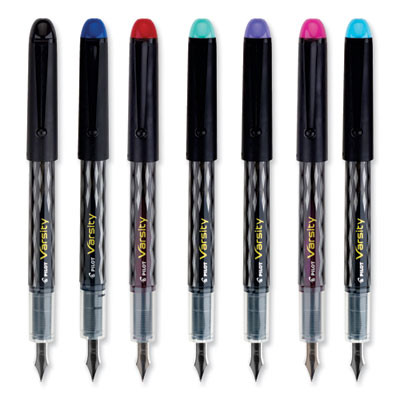Varsity Fountain Pen, Medium 1 Mm, Assorted Ink And Barrel Colors, 7/Pack