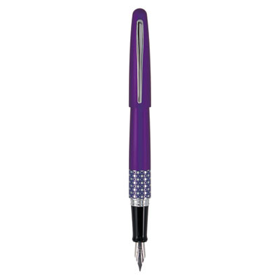 Mr Retro Pop Collection Fountain Pen, Fine 0.7 Mm, Black Ink, Purple Barrel