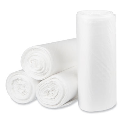 Eco Strong Plus Can Liners, 60 Gal, 16 Mic, 38" x 58", Natural, Perforated Roll, 200/Carton