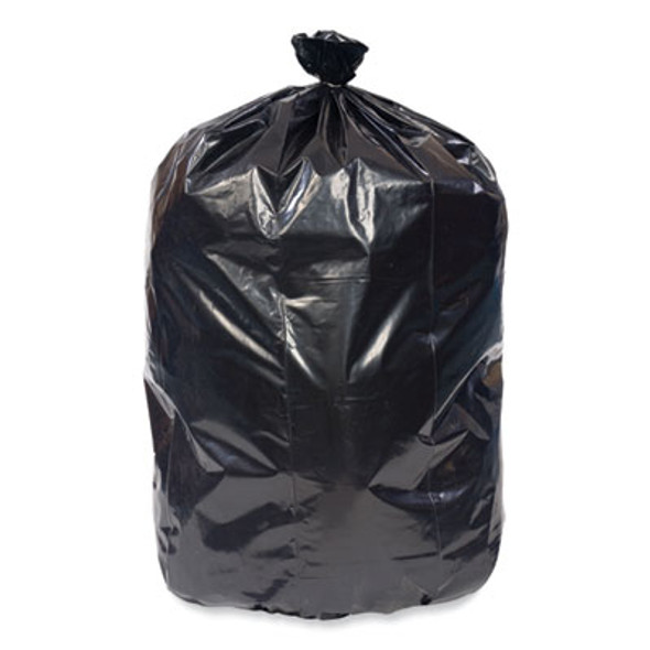 Eco Strong Plus Can Liners, 33 Gal, 1 Mil, 33" x 39", Black, Perforated Roll, 150/Carton