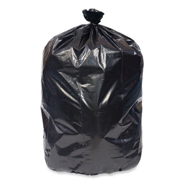 Eco Strong Plus Can Liners, 40 Gal, 1.7 Mil, 40" x 46", Black, Perforated Roll, 100/Carton