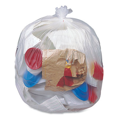 Eco Strong Plus Can Liners, 40 Gal, 1.35 Mil, 40" x 46", Natural, Perforated Roll, 100/Carton