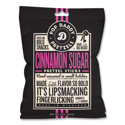 Cinnamon Sugar Pretzel Sticks, 3 Oz Bag, 15/Carton