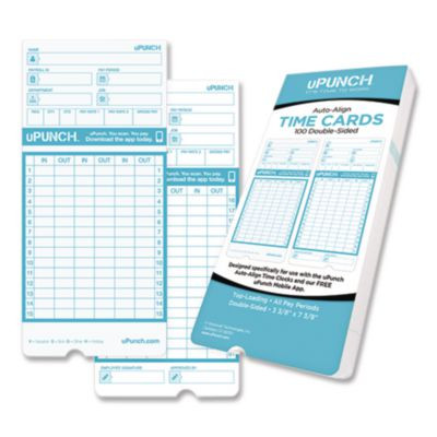 Pay-To-Punch Time Card For Sb1200 Time Clock, Two Sides, 3.38 x 7.38, 100/Pack