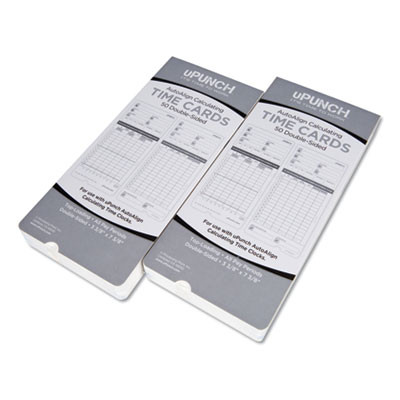 Time Clock Cards For Upunch Hn2000/Hn4000/Hn4600, Two Sides, 7.5 X 3.5, 100/Pack