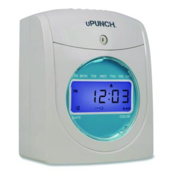 Digital Auto-Align Punch Time Clock Bundle, Digital Display, White