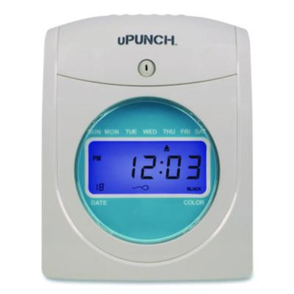 Digital Auto-Align Punch Time Clock Bundle, Digital Display, White