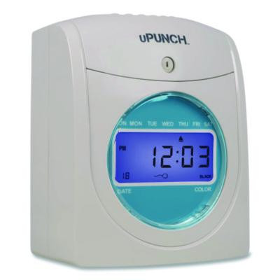 Digital Auto-Align Punch Time Clock Bundle, Digital Display, White