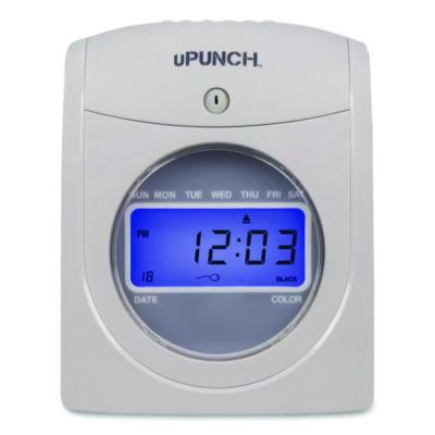 Ub2000 Electronic Calculating Time Clock Bundle, Digital Display, Gray