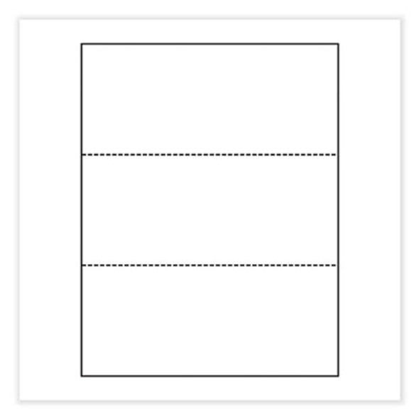 Perforated Paper, 3.66" And 7.33" From Bottom, 92 Bright, 20 Lb Bond Weight, 8.5 x 11, White, 500/Ream, 5 Reams/Carton
