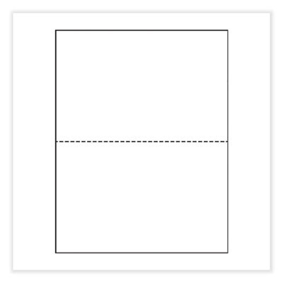 Perforated Paper, 92 Bright, Perforated 5.5" From Bottom, 20 Lb Bond Weight, 8.5 x 11, White, 500/Ream, 5 Reams/Carton