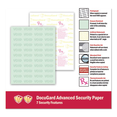 Medical Security Papers, 24 Lb Bond Weight, 8.5 x 11, Green, 500/Ream