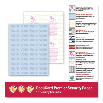 Medical Security Papers, 24 Lb Bond-Weight, 8.5 x 11, Blue, 500/Ream