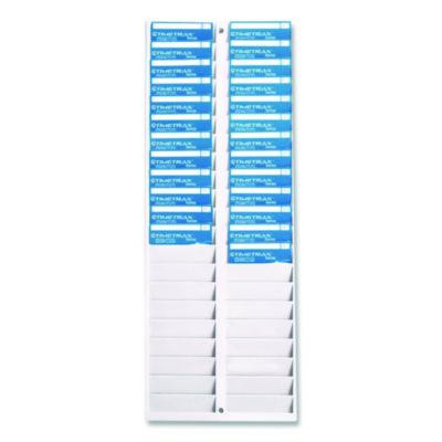 Time Card Rack, 40 Pockets, Plastic, Light Gray