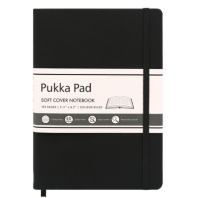 Soft Cover Notebook, College Rule, Black Cover, (96) 8.2 x 5.11 Sheets